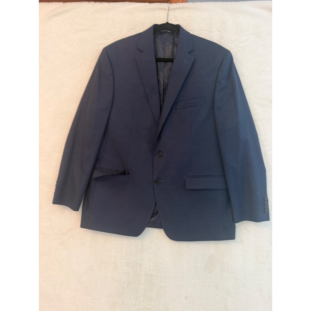 Lauren Ralph‎ Lauren Mens Blazer 43R Navy Blue Houndstooth Sport Coat Jacket